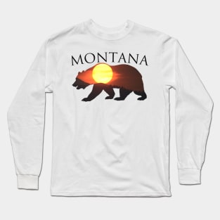 Montana Sunrise Grizzly Bear Long Sleeve T-Shirt